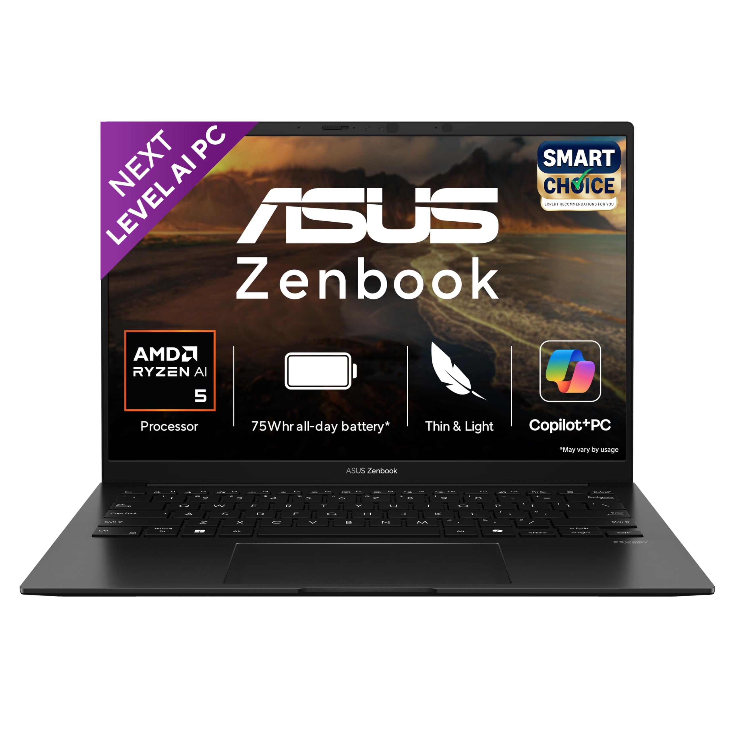 Windows11搭載 Ryzen5 メモリ16GB SSD Wi-Fi6E ASUS Zenbook 14, Smartchoice,AMD Ryzen AI 5 340, AI PC(AMD Radeon